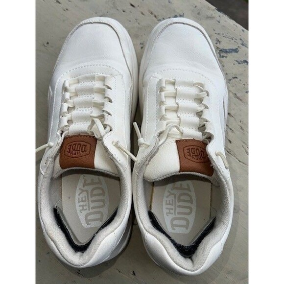 HEYDUDE Mn’s/Yth Sz 7 Hudson Classic sneakers in white(2 sets Insoles) main image 6